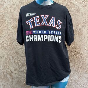Texas Rangers 2023 World Series Champions Shirt XL Black Majestic MLB Fall